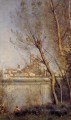 Nantes la Catedral y la ciudad vistas a través de los árboles al aire libre Romanticismo Jean Baptiste Camille Corot